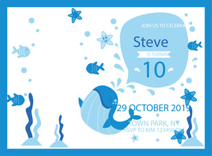 Steve的十岁生日邀请卡