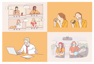 职场日常场景插画