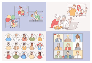 卡通人物生活场景插画集