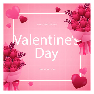 情人节浪漫花卉装饰图