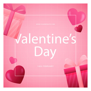 情人节粉色浪漫礼品背景