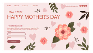 母亲节快乐花卉促销海报