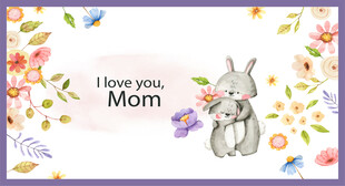 可爱兔子向妈妈表达爱意