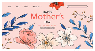 母亲节花卉贺卡设计