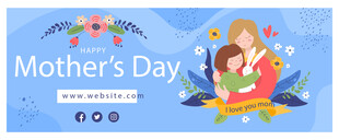 母亲节温馨亲子插画场景