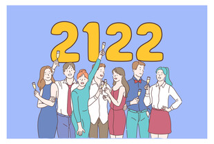 团队庆祝2122时刻