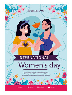 妇女节女性庆祝欢乐场景