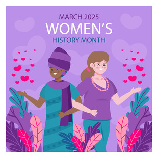 庆祝女性历史月的两位女性