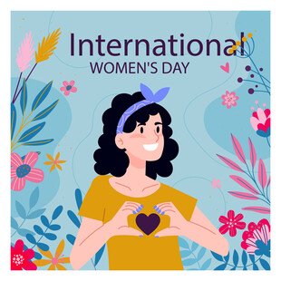 国际妇女节女性爱心庆祝图