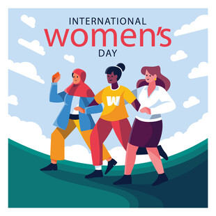国际妇女节的欢乐女性形象
