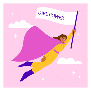 飞翔的女孩力量象征