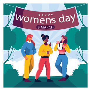 妇女节快乐出行场景
