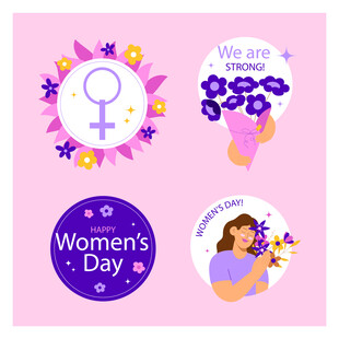 妇女节主题插画元素