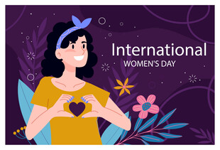 国际妇女节女性爱心插画