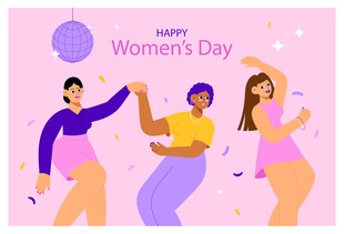 妇女节快乐舞蹈场景