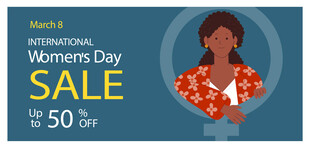国际妇女节5折促销海报