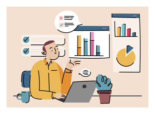 商务人士分析数据场景