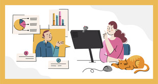 居家办公场景中的闲适时刻