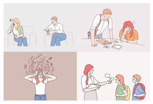 多样医疗场景医患互动图