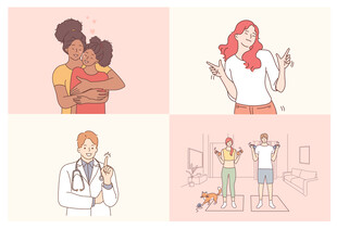 多样职业人物插画展示