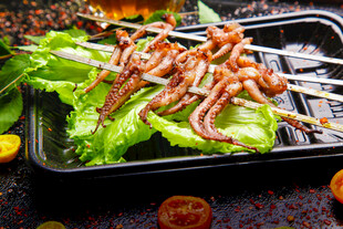 美味烤鱿鱼串
