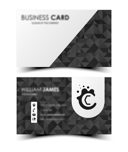 黑白几何风格商务名片设计