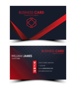 商务风红蓝渐变名片设计