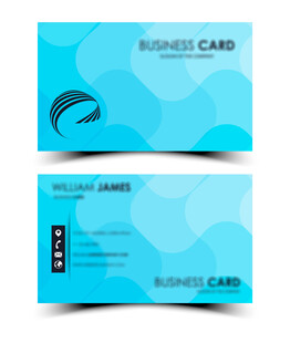 蓝色简约风格商务名片设计