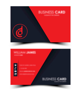 红黑商务名片设计模板