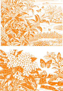 桂花矢量线条插画