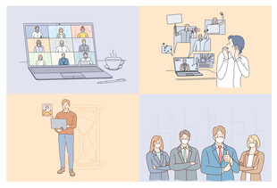 职场与科技场景插画