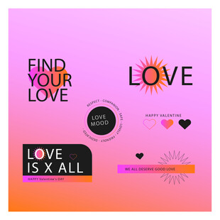 浪漫爱情主题矢量设计素材