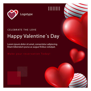 情人节心形气球背景图