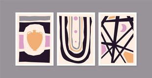 抽象几何装饰画组合