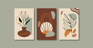 简约植物装饰画组合