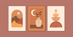 简约风装饰画插画作品