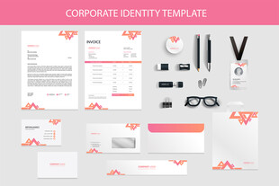 粉色系企业文具设计模板