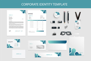 蓝白企业形象设计模板