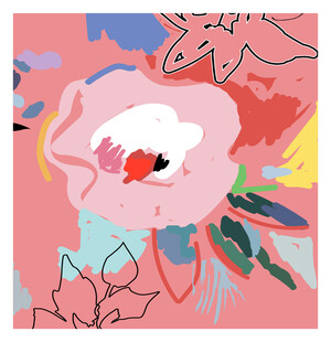 抽象花卉艺术插画