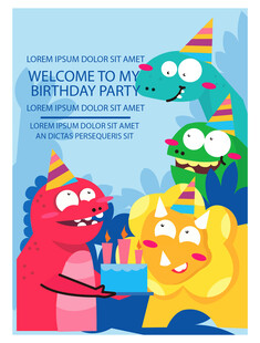 卡通角色欢乐派对场景