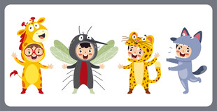 儿童扮动物欢乐造型