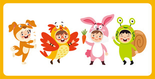 儿童欢乐扮装表演瞬间