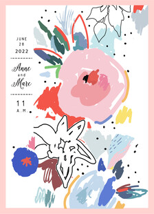 抽象花卉水彩艺术插画