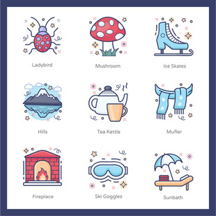 可爱手绘生活小物图标集