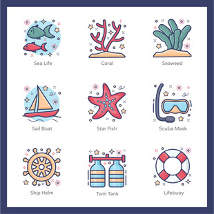 海洋主题图标集合