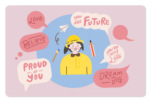 鼓励话语插画图