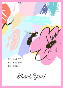 手绘花卉感谢卡