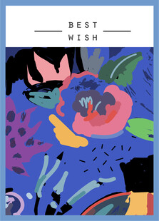 抽象多彩花卉艺术画作