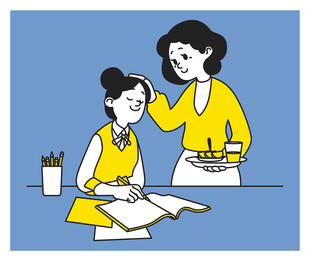 老师耐心辅导学生学习