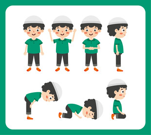 男孩多样动作姿势展示